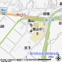 愛知県豊橋市嵩山町宮下周辺の地図