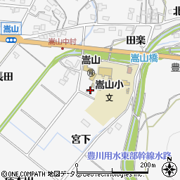愛知県豊橋市嵩山町（宮下）周辺の地図