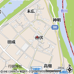 愛知県豊川市行明町山伏28周辺の地図