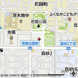 茨木市立　若園公園管理事務所周辺の地図