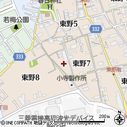 兵庫県伊丹市東野周辺の地図