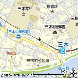 兵庫県三木市末広周辺の地図