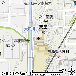 茨木市立天王公民館周辺の地図