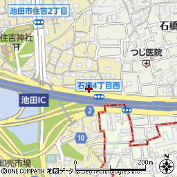 大阪府池田市住吉2丁目9周辺の地図