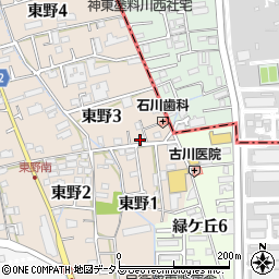 きしもと電化伊丹店周辺の地図