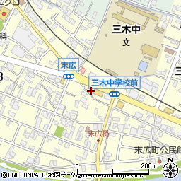 ワークマンプラス三木末広店駐車場周辺の地図