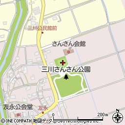 三川地区コミュニティ広場テニスコート（三川さんさん公園テニスコート）周辺の地図