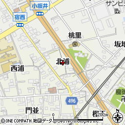 愛知県豊川市小坂井町北浦周辺の地図