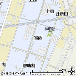愛知県西尾市一色町藤江（宮西）周辺の地図
