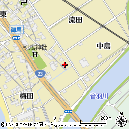 愛知県豊川市御津町御馬中島5周辺の地図