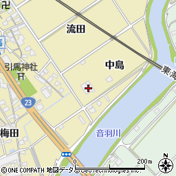 愛知県豊川市御津町御馬中島128周辺の地図
