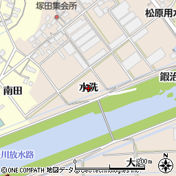愛知県豊川市行明町（水洗）周辺の地図
