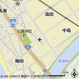 愛知県豊川市御津町御馬中島6周辺の地図