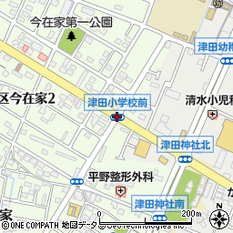 津田小前周辺の地図