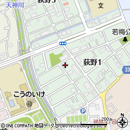 兵庫県伊丹市荻野1丁目148周辺の地図