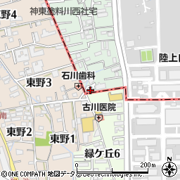 尼崎信用金庫緑ヶ丘支店周辺の地図