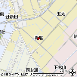 愛知県西尾市一色町対米堤堪周辺の地図