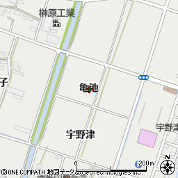 愛知県西尾市吉良町荻原亀池周辺の地図