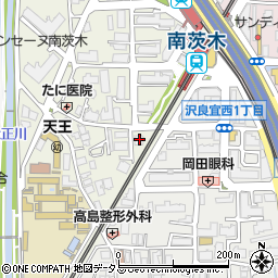 南茨木駅前ハイタウンＦ棟周辺の地図