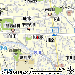 愛知県蒲郡市形原町下屋敷周辺の地図