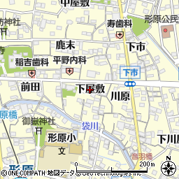 愛知県蒲郡市形原町（下屋敷）周辺の地図