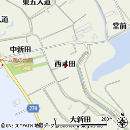 愛知県知多郡美浜町上野間西寸田周辺の地図