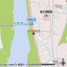 北川病院前周辺の地図
