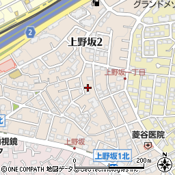 大阪府豊中市上野坂周辺の地図