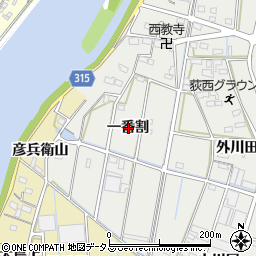 愛知県西尾市吉良町荻原一番割周辺の地図