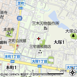 兵庫県三木市芝町周辺の地図