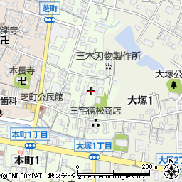 兵庫県三木市芝町周辺の地図