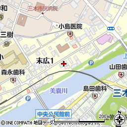 神戸新聞三木専売所周辺の地図