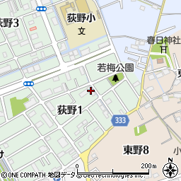 兵庫県伊丹市荻野1丁目76周辺の地図