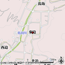 愛知県西尾市鳥羽町東迫周辺の地図