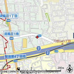 待兼山荘周辺の地図