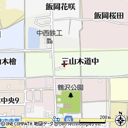京都府京田辺市三山木道中周辺の地図