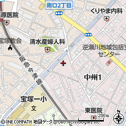 ゼニス宝塚周辺の地図