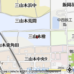 京都府京田辺市三山木檜周辺の地図