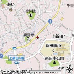 豊中上新田郵便局周辺の地図