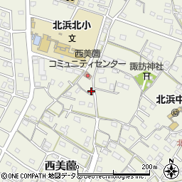 静岡県浜松市浜名区西美薗1604-1周辺の地図