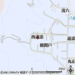 愛知県西尾市西幡豆町西道添周辺の地図