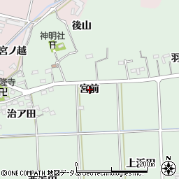 愛知県西尾市吉良町小山田宮前周辺の地図