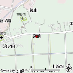 愛知県西尾市吉良町小山田（宮前）周辺の地図