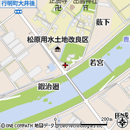 愛知県豊川市行明町若宮周辺の地図