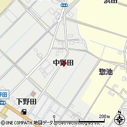 愛知県西尾市一色町野田中野田周辺の地図