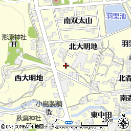愛知県蒲郡市形原町北大明地2周辺の地図