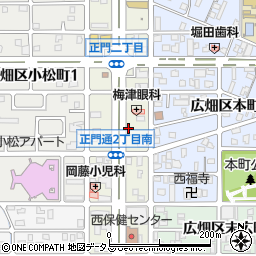 中尾調剤薬局株式会社　正門通店周辺の地図
