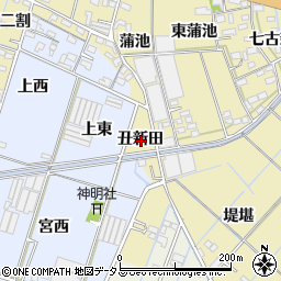 愛知県西尾市一色町対米丑新田周辺の地図