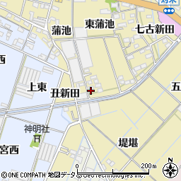 愛知県西尾市一色町対米七蒲池周辺の地図