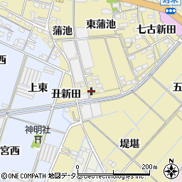 愛知県西尾市一色町対米（七蒲池）周辺の地図